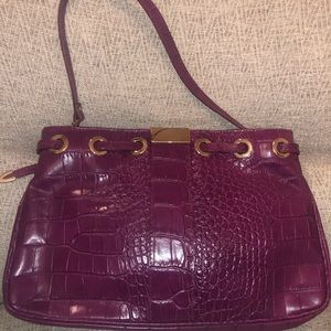 Pink Jimmy Choo Embossed Leather Shoulder Bag